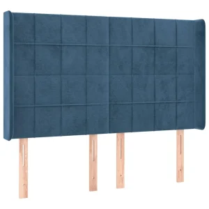 VidaXL Tête De Lit Avec Oreilles Bleu Foncé 147x16x118/128 Cm Velour… mode 9
