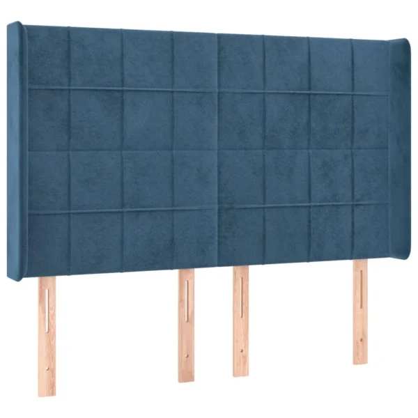 VidaXL Tête De Lit Avec Oreilles Bleu Foncé 147x16x118/128 Cm Velour… mode 3