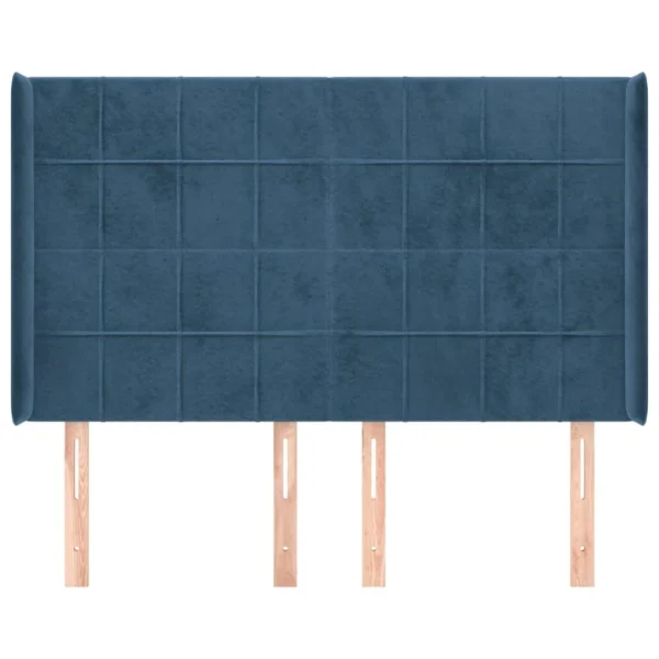 VidaXL Tête De Lit Avec Oreilles Bleu Foncé 147x16x118/128 Cm Velour… mode 4
