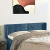 ultratendance VidaXL Tête De Lit Avec Oreilles Bleu Foncé 147x16x78/88 Cm Velours 14