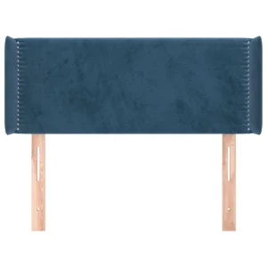 VidaXL Tête De Lit Avec Oreilles Bleu Foncé 93x16x78/88 Cm Velours boutiqued pas cher 11