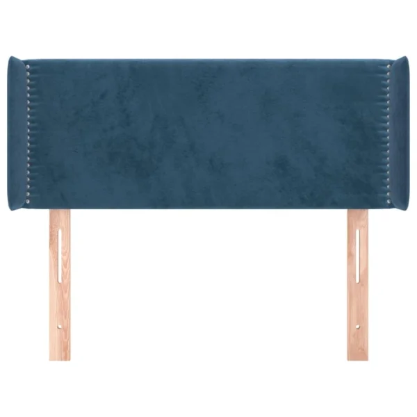 VidaXL Tête De Lit Avec Oreilles Bleu Foncé 93x16x78/88 Cm Velours boutiqued pas cher 4