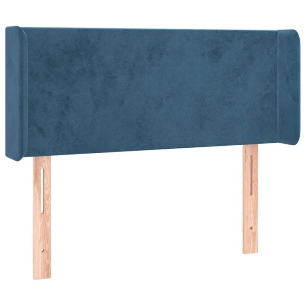 boutique pas cher VidaXL Tête De Lit Avec Oreilles Bleu Foncé 93x16x78/88 Cm Velours 3