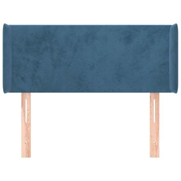 boutique pas cher VidaXL Tête De Lit Avec Oreilles Bleu Foncé 93x16x78/88 Cm Velours 4
