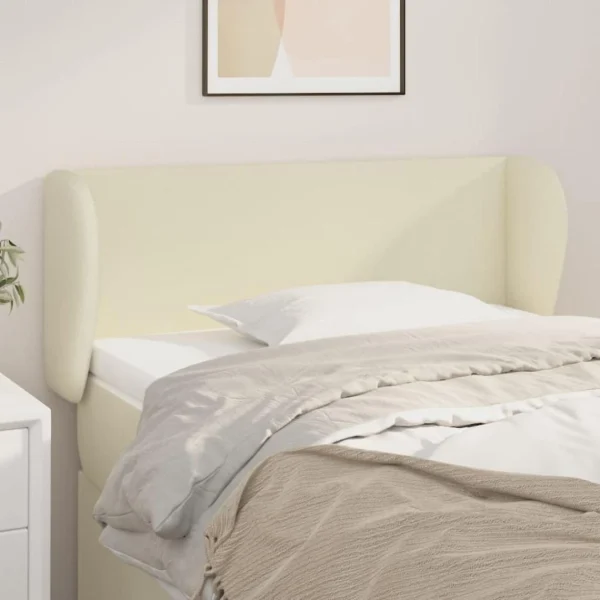 VidaXL Tête De Lit Avec Oreilles Crème 103x23x78/88 Cm Similicuir soldes pas cher 1