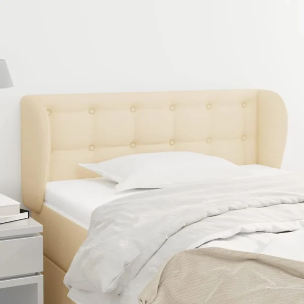 exclusivement disponibles VidaXL Tête De Lit Avec Oreilles Crème 103x23x78/88 Cm Tissu 1