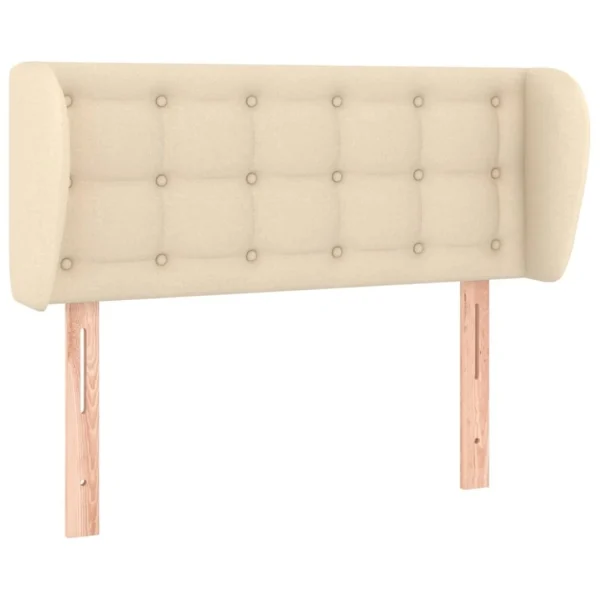 exclusivement disponibles VidaXL Tête De Lit Avec Oreilles Crème 103x23x78/88 Cm Tissu 3