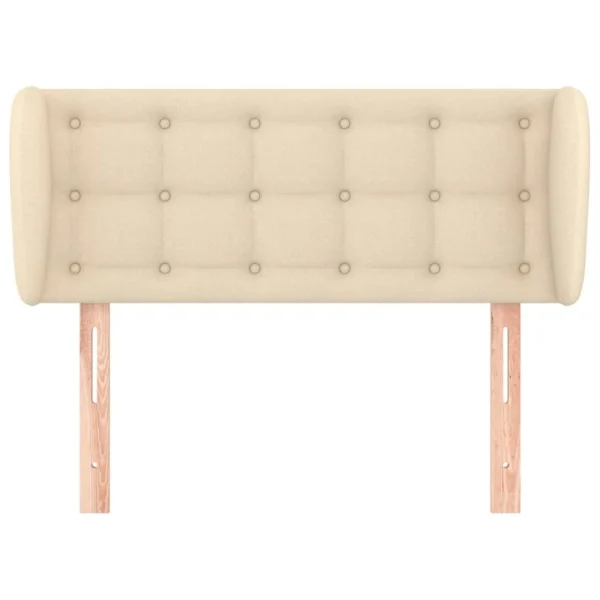 exclusivement disponibles VidaXL Tête De Lit Avec Oreilles Crème 103x23x78/88 Cm Tissu 4