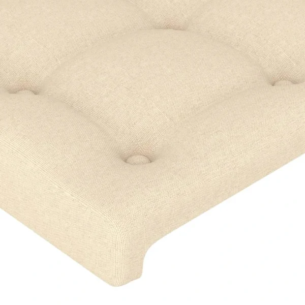 exclusivement disponibles VidaXL Tête De Lit Avec Oreilles Crème 103x23x78/88 Cm Tissu 6