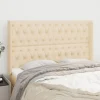 à prix promos VidaXL Tête De Lit Avec Oreilles Crème 147x16x118/128 Cm Tissu 14