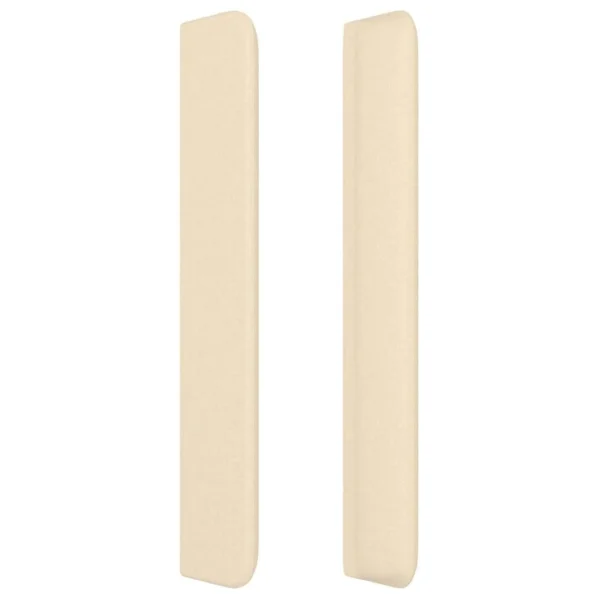 à prix promos VidaXL Tête De Lit Avec Oreilles Crème 147x16x118/128 Cm Tissu 5