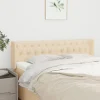 prix de gros VidaXL Tête De Lit Avec Oreilles Crème 147x16x78/88 Cm Tissu 13