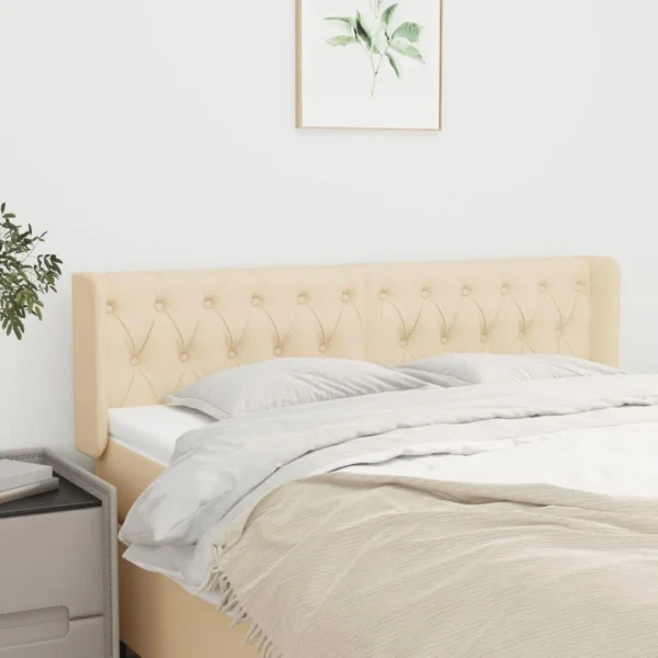 prix de gros VidaXL Tête De Lit Avec Oreilles Crème 147x16x78/88 Cm Tissu 1