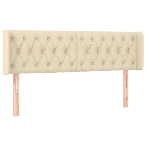 prix de gros VidaXL Tête De Lit Avec Oreilles Crème 147x16x78/88 Cm Tissu 3