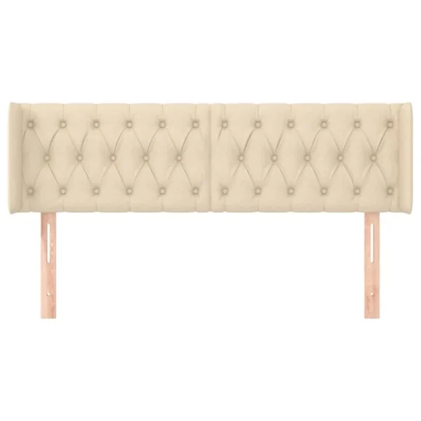 prix de gros VidaXL Tête De Lit Avec Oreilles Crème 147x16x78/88 Cm Tissu 4