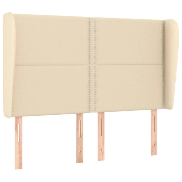 site pas cher VidaXL Tête De Lit Avec Oreilles Crème 147x23x118/128 Cm Tissu 3
