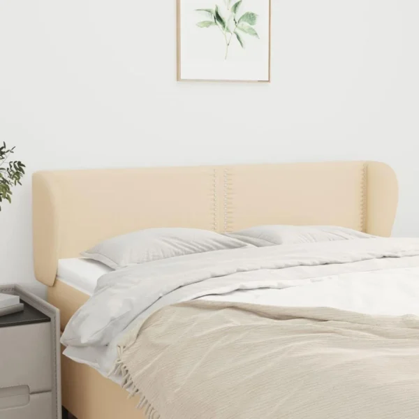 VidaXL Tête De Lit Avec Oreilles Crème 147x23x78/88 Cm Tissu garantis authentique 1