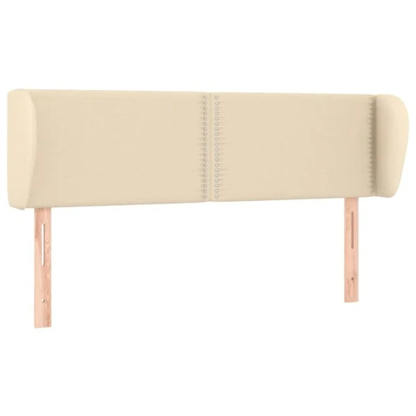 VidaXL Tête De Lit Avec Oreilles Crème 147x23x78/88 Cm Tissu garantis authentique 3