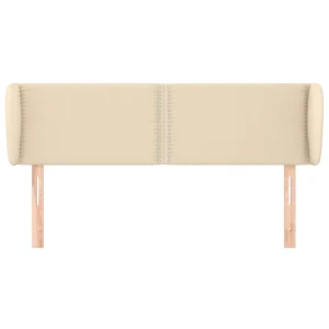 VidaXL Tête De Lit Avec Oreilles Crème 147x23x78/88 Cm Tissu garantis authentique 11