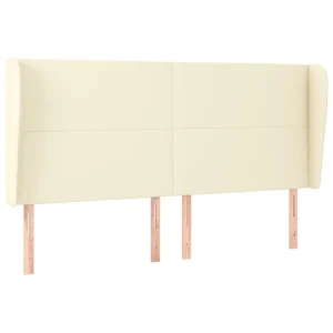 styles dernier cri VidaXL Tête De Lit Avec Oreilles Crème 163x23x118/128 Cm Similicuir 9