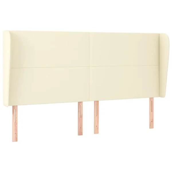 styles dernier cri VidaXL Tête De Lit Avec Oreilles Crème 163x23x118/128 Cm Similicuir 3