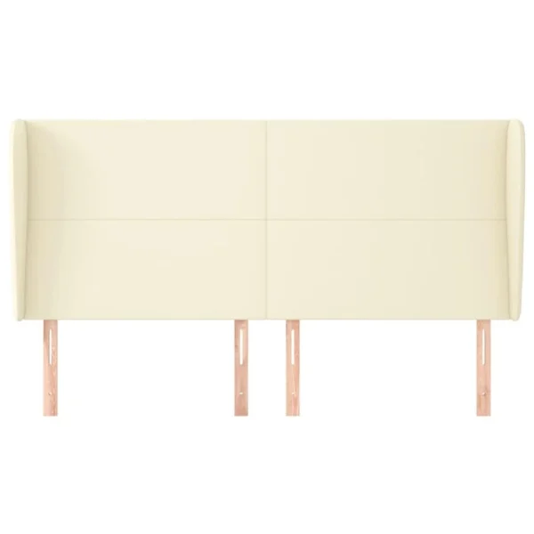 styles dernier cri VidaXL Tête De Lit Avec Oreilles Crème 163x23x118/128 Cm Similicuir 4