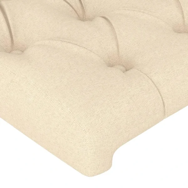 acheter en ligne VidaXL Tête De Lit Avec Oreilles Crème 163x23x118/128 Cm Tissu 6