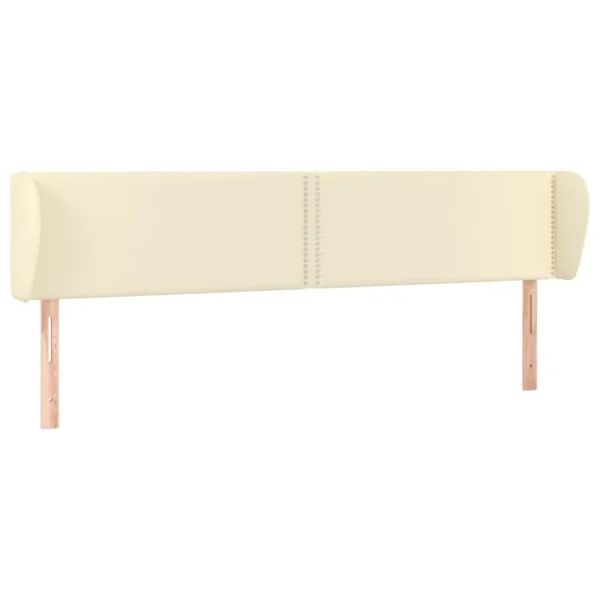 de garantie authentique VidaXL Tête De Lit Avec Oreilles Crème 163x23x78/88 Cm Similicuir 3