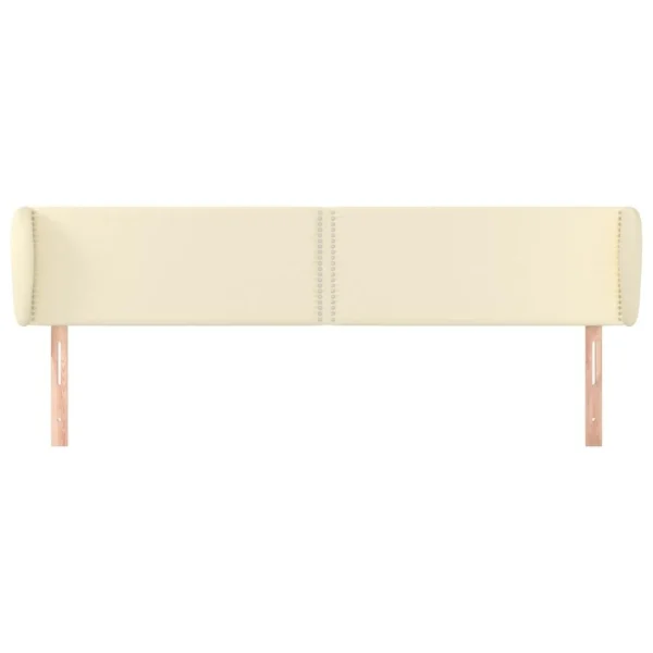 de garantie authentique VidaXL Tête De Lit Avec Oreilles Crème 163x23x78/88 Cm Similicuir 4
