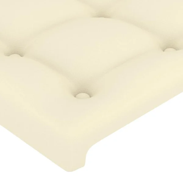 boutiqued pas cher VidaXL Tête De Lit Avec Oreilles Crème 183x23x118/128 Cm Similicuir 5