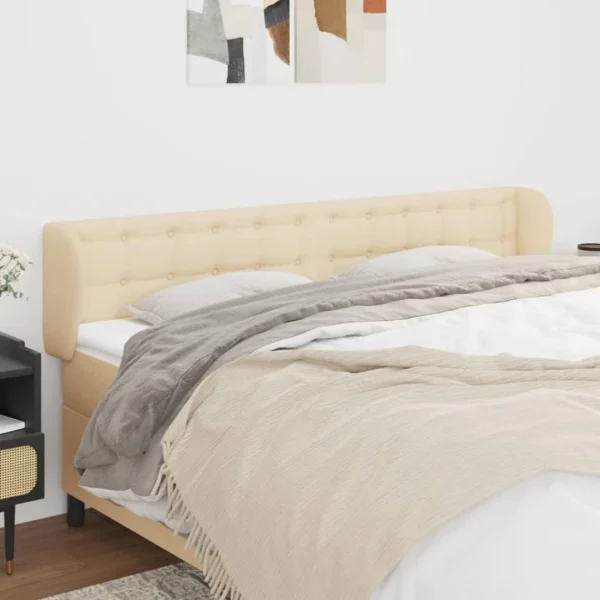 magasins pour VidaXL Tête De Lit Avec Oreilles Crème 183x23x78/88 Cm Tissu 1