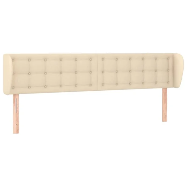 magasins pour VidaXL Tête De Lit Avec Oreilles Crème 183x23x78/88 Cm Tissu 3