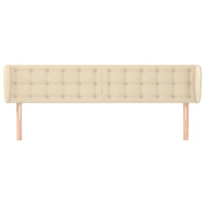 magasins pour VidaXL Tête De Lit Avec Oreilles Crème 183x23x78/88 Cm Tissu 11