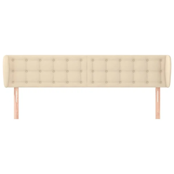 magasins pour VidaXL Tête De Lit Avec Oreilles Crème 183x23x78/88 Cm Tissu 4