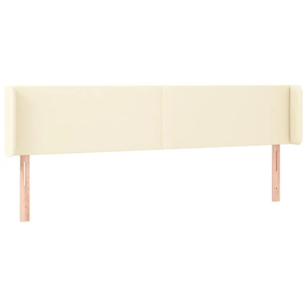 Authenticité garantie VidaXL Tête De Lit Avec Oreilles Crème 203x16x78/88 Cm Similicuir 3