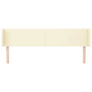 Authenticité garantie VidaXL Tête De Lit Avec Oreilles Crème 203x16x78/88 Cm Similicuir 11