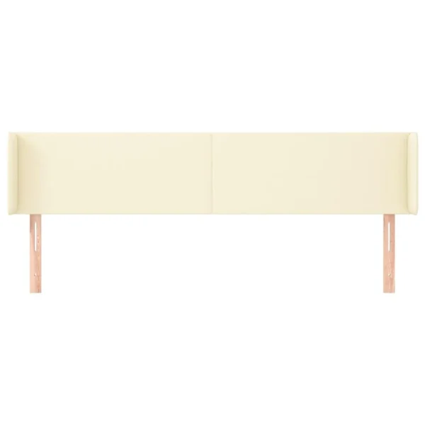 Authenticité garantie VidaXL Tête De Lit Avec Oreilles Crème 203x16x78/88 Cm Similicuir 4