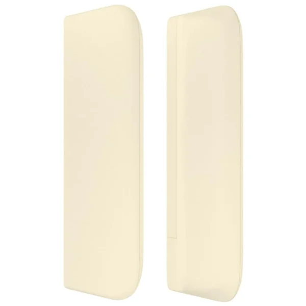 Authenticité garantie VidaXL Tête De Lit Avec Oreilles Crème 203x16x78/88 Cm Similicuir 5