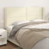 VidaXL Tête De Lit Avec Oreilles Crème 203x23x118/128 Cm Similicuir soldes de Noël 17