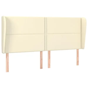 VidaXL Tête De Lit Avec Oreilles Crème 203x23x118/128 Cm Similicuir soldes de Noël 9