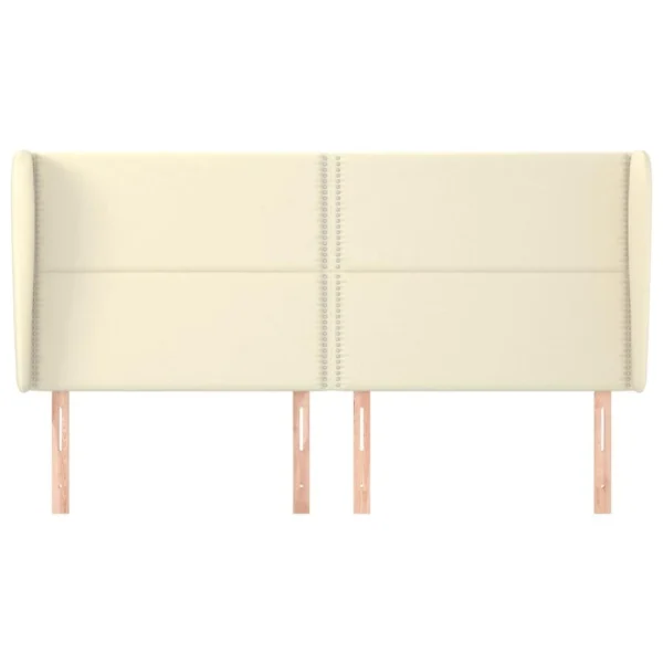 VidaXL Tête De Lit Avec Oreilles Crème 203x23x118/128 Cm Similicuir soldes de Noël 4