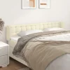 VidaXL Tête De Lit Avec Oreilles Crème 203x23x78/88 Cm Similicuir le grand escompte 17