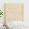 VidaXL Tête De Lit Avec Oreilles Crème 83x16x118/128 Cm Tissu boutique pas cher 14