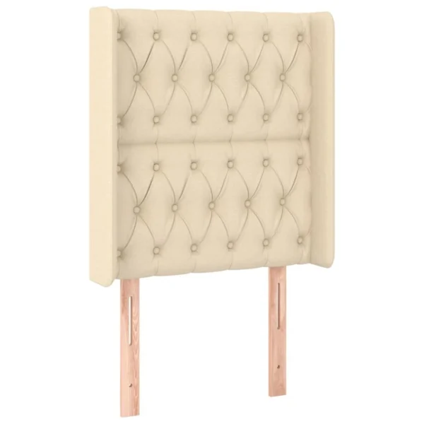 VidaXL Tête De Lit Avec Oreilles Crème 83x16x118/128 Cm Tissu boutique pas cher 3