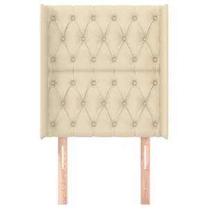 VidaXL Tête De Lit Avec Oreilles Crème 83x16x118/128 Cm Tissu boutique pas cher 11