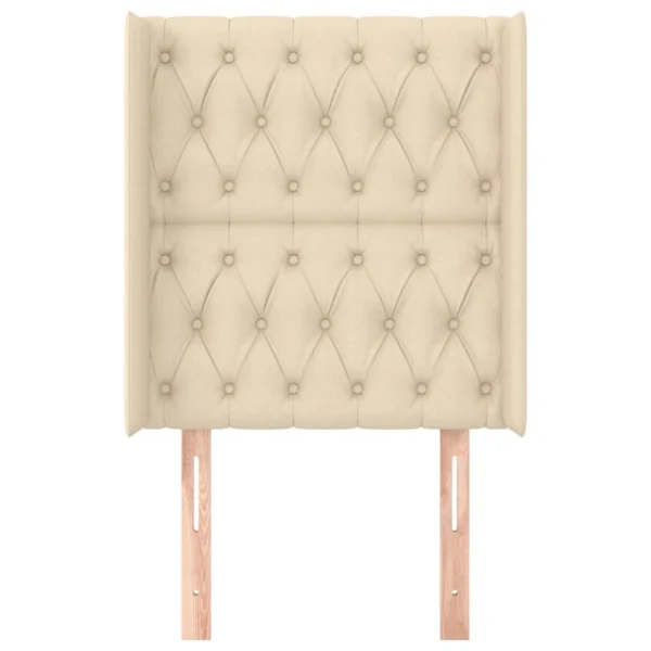 VidaXL Tête De Lit Avec Oreilles Crème 83x16x118/128 Cm Tissu boutique pas cher 4