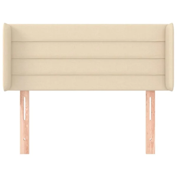 a Prix Discount VidaXL Tête De Lit Avec Oreilles Crème 93x16x78/88 Cm Tissu 4