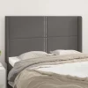 VidaXL Tête De Lit Avec Oreilles Gris 147x16x118/128 Cm Similicuir vente à bas prix 14