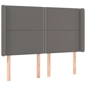 VidaXL Tête De Lit Avec Oreilles Gris 147x16x118/128 Cm Similicuir vente à bas prix 9