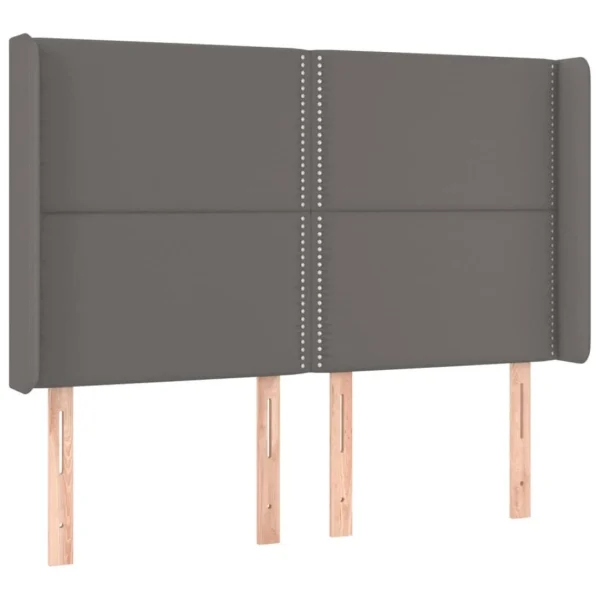 VidaXL Tête De Lit Avec Oreilles Gris 147x16x118/128 Cm Similicuir vente à bas prix 3